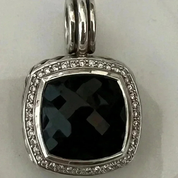 David Yurman Albion Black Onyx Pendant with Diamonds 14mm - Picture 5 of 12
